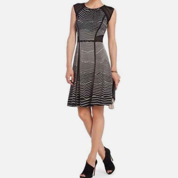 BCBGMAXAZRIA Ilana Striped Fit & Flare Dress XS - Picture 1 of 9